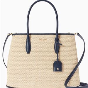 NWT Kate Spade Eva Straw Satchel